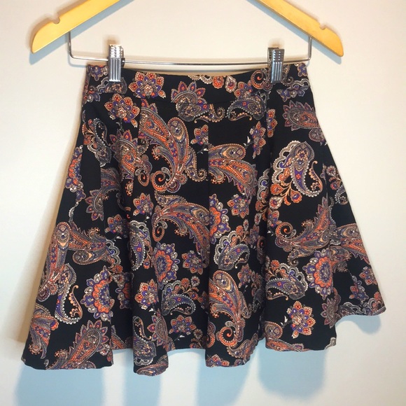 Paisley Black Lush Mini Skirt XS - Picture 2 of 6